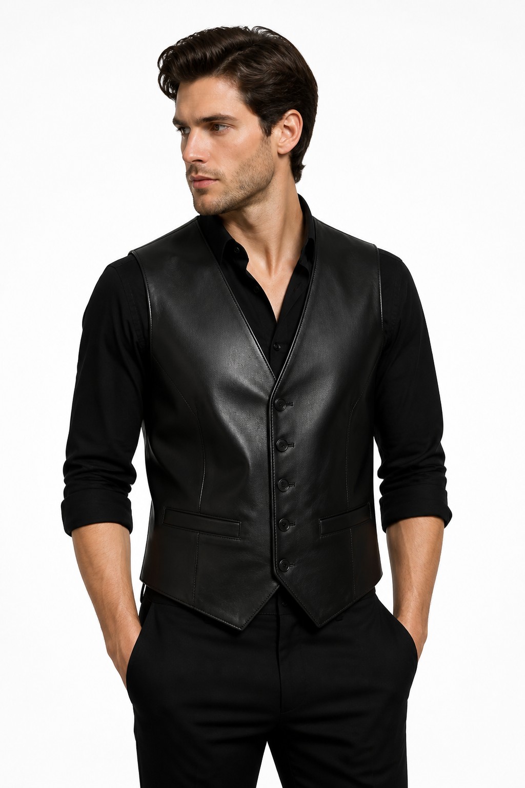 Tailored Dress Fashion Leather Vest