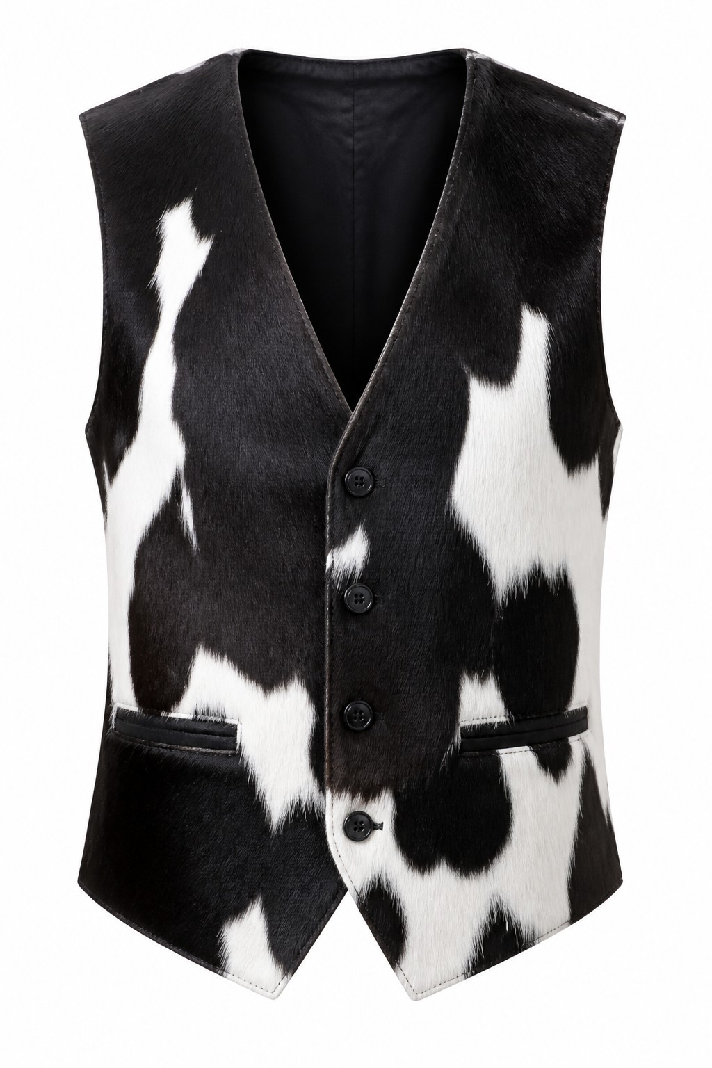 Western Hair-On-Hide Leather Vest